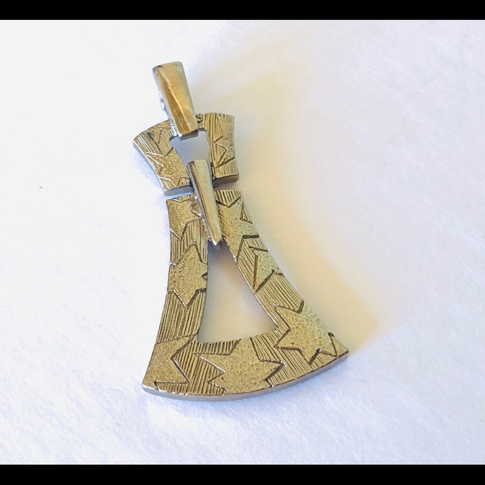 Vintage 1960s Big Mod Modernist Silver Pendant